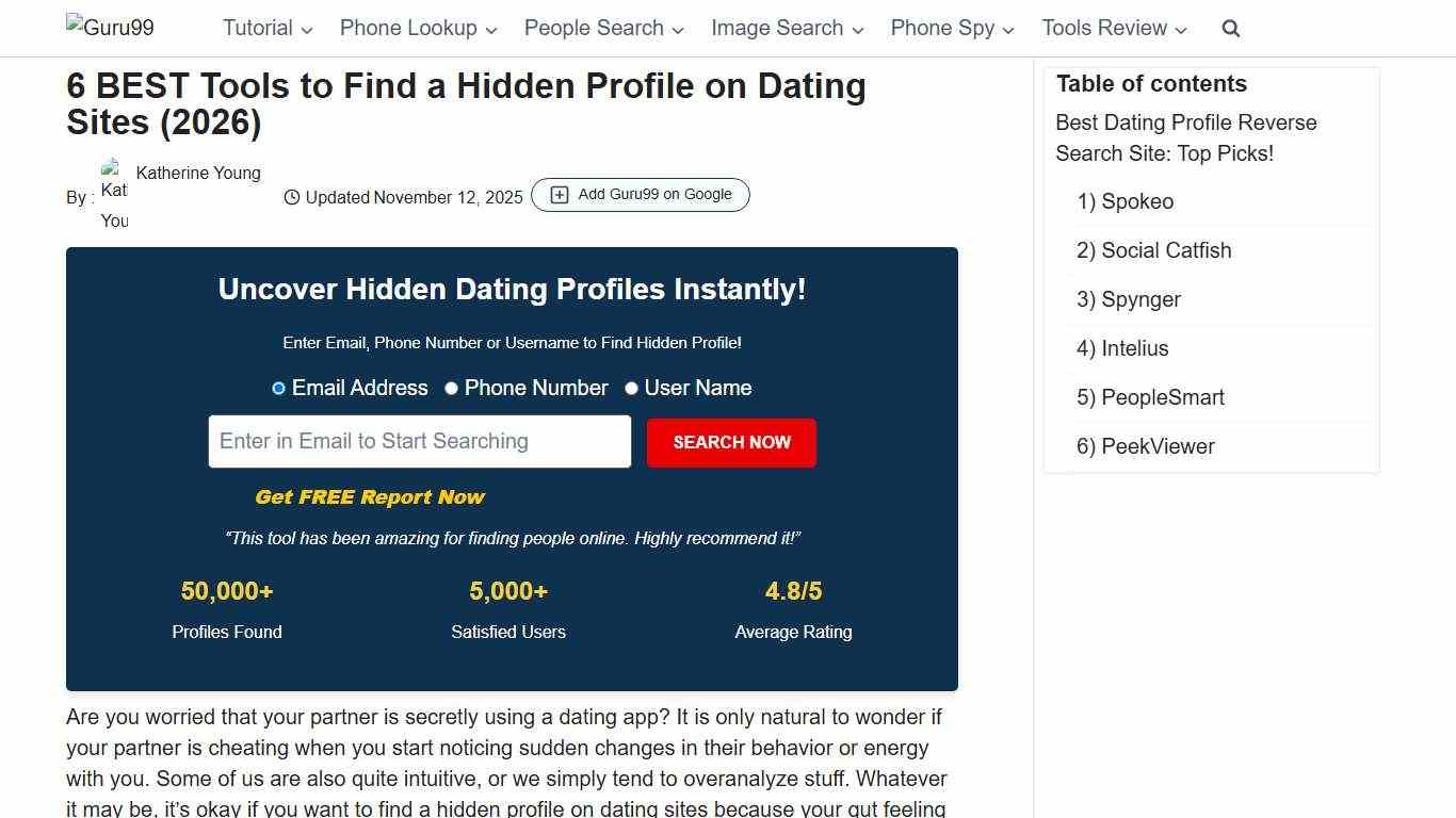 6 BEST Tools to Find a Hidden Profile on Dating Sites (2026)
